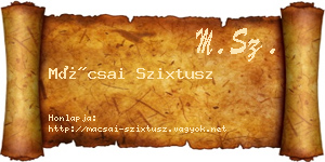 Mácsai Szixtusz névjegykártya